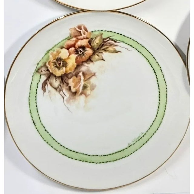 Late 20th Century Handpainted Botanical Plates- Set of Eight For Sale - Image 5 of 12