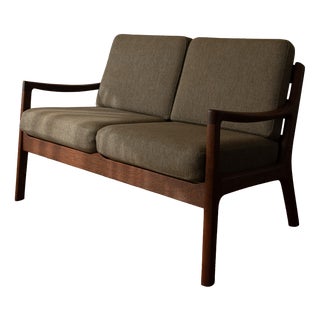 Vintage Danish Senator 2-Seater Sofa with Teak Frame by Ole Wanscher for Cado, 1960s For Sale