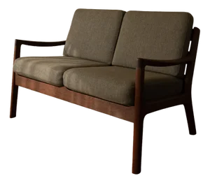 Vintage Danish Senator 2-Seater Sofa with Teak Frame by Ole Wanscher for Cado, 1960s