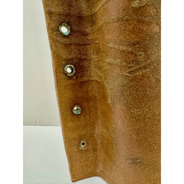 Abstract Vintage Studio Pottery Pierced Cylinder Vase Brown Turquoise Ceramic 13.5 For Sale - Image 3 of 8