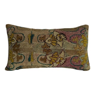 17th Century Italian Florentine Wool & Silk Botanical Tapestry Pillow For Sale