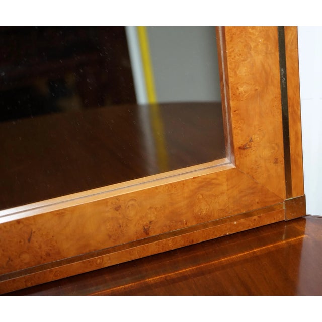 Mid-Century Burr Walnut & Gold Plated Wall Mirrors by Renato Zevi, Set of 2 For Sale - Image 12 of 14