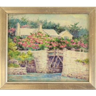 Mid 20th Century Silver Framed Bermuda Cottage Print For Sale
