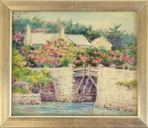 Mid 20th Century Silver Framed Bermuda Cottage Print