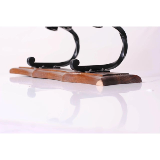 1960s Wooden and Wrought Iron Coat Racks, 1960s, Set of 2 For Sale - Image 5 of 9