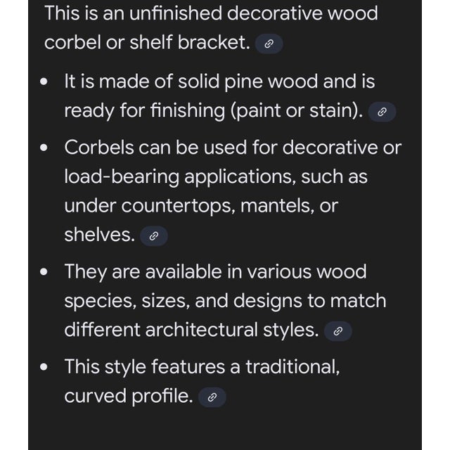 2000 - 2009 Pair of Decorative Unfinished Wood Corbel Brackets; Modern Colonial Style. Nib For Sale - Image 5 of 12