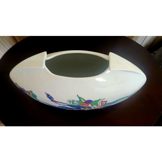 1980s Rosenthal Colorful Artist Painted Pillow Vase by Lino Sabattini For Sale - Image 5 of 9
