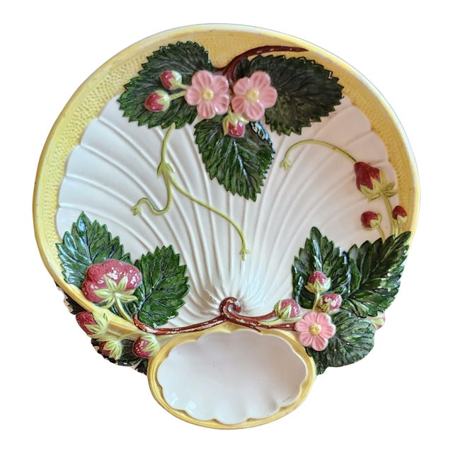 Helen McIntosh Hand Painted Minton Style Strawberry Service Plate, 1970s For Sale