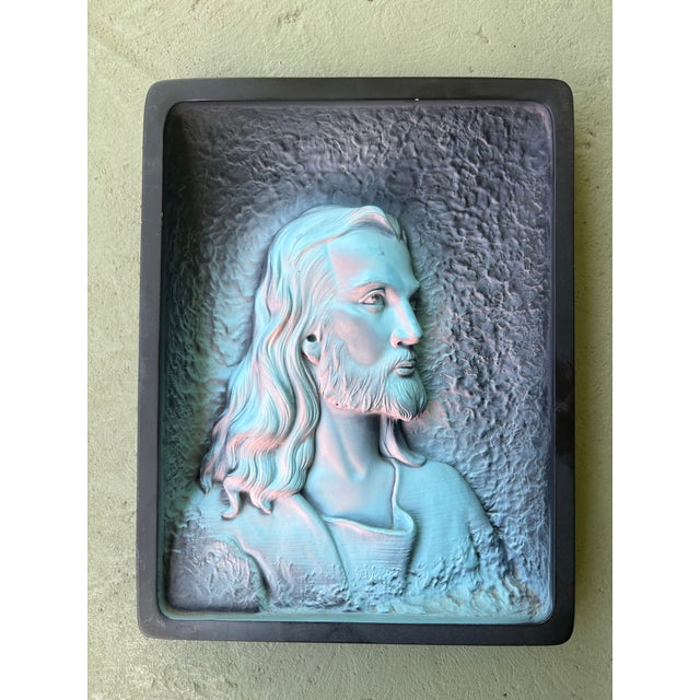 Mid-Century Modern Pair of Vintage Mid-Century Modern Religious Relief Wall Plaques “Messiah” & “Prince of Peace” by Victor For Sale - Image 3 of 12