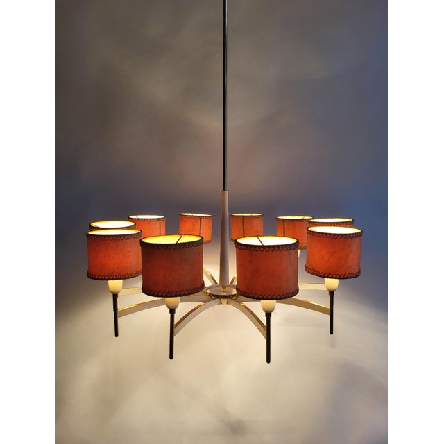 Mid-Century Modern Austrian Brass Chandelier by Rupert Nikoll, 1950s For Sale - Image 11 of 15