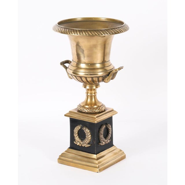 A superb antique pair of Italian Grand Tour bronze Borghese Campana urns, circa 1870 in date. This pair of patinated...