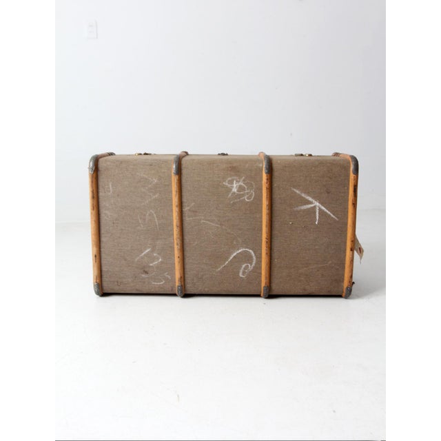 Wood Vintage 1950s Cunard Line Steamer Trunk For Sale - Image 7 of 12
