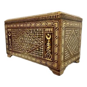 Large Middle Eastern Moorish Turkish Mother-Of-Pearl Inlaid Chest