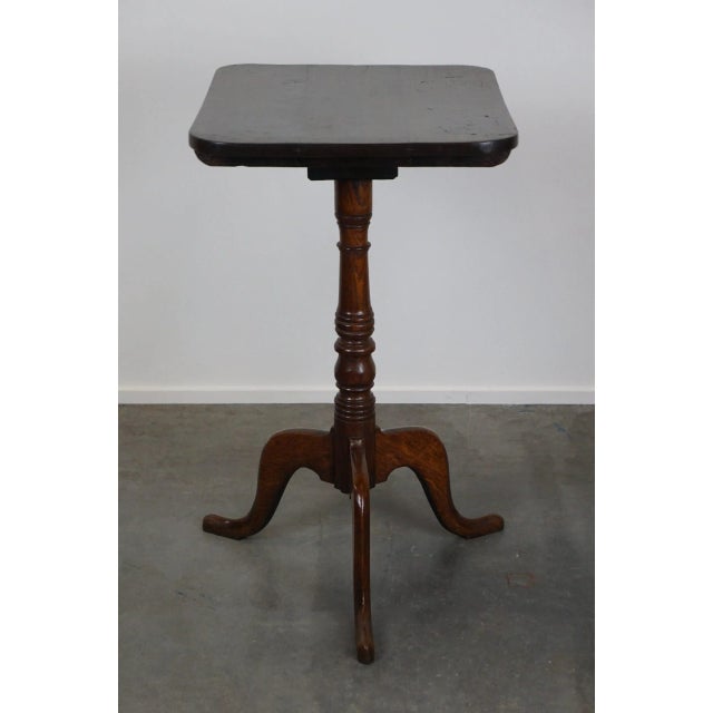 Antique English Tilt Top Side Table with a Square Sheet For Sale - Image 6 of 12