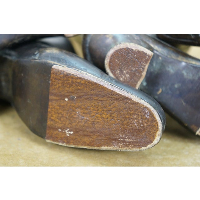 Late 20th Century Set of 6 Theodore Alexander Bronze Victorian Boot Figurines Paperweights 4" to 10" For Sale - Image 17 of 17