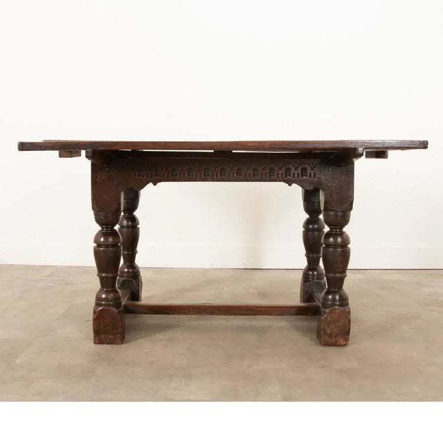 Brown 17th Century French Solid Oak Extending Dining Table For Sale - Image 8 of 12