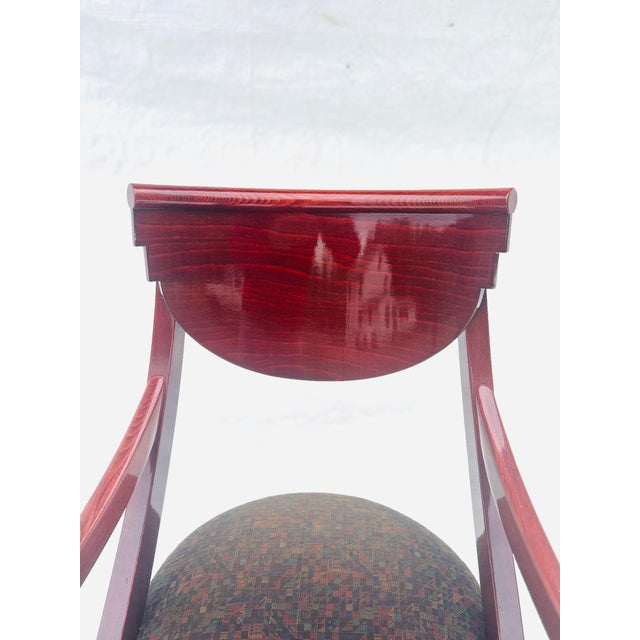Art Deco Contemporary Hollywood Recency Style Lacquered Wood Italian Attributed to Pietro Costantini Arm Chair For Sale - Image 3 of 10