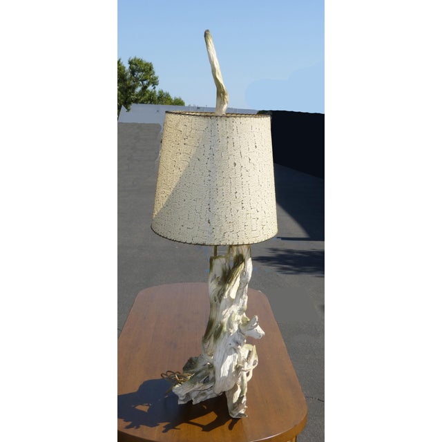 Mid Century Modern 50" Tall White Driftwood Table Lamp ...