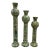 Set of 3 Large Unique Tessellated Bone Candle Holders Candlesticks For Sale