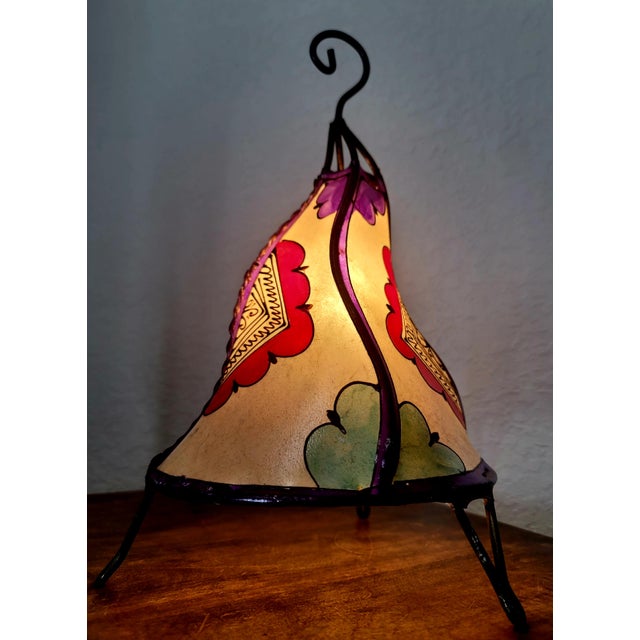 Contemporary 14" Multicolor Moroccan Traditional Henna Lamp For Sale In Orlando - Image 6 of 7