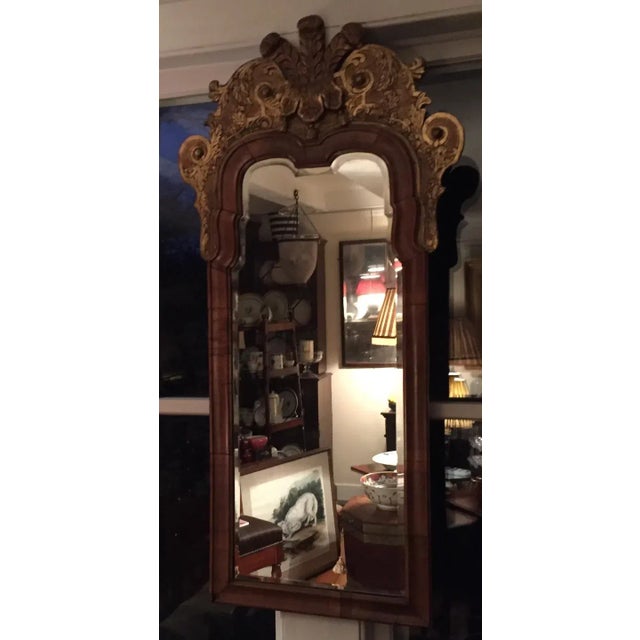 Wood 18th Century English George II Walnut & Gilt Pier Mirror For Sale - Image 7 of 11