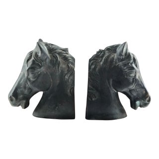 1960s Metal Stallion Horse Bookends - a Pair For Sale