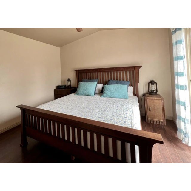 Early 20th Century Early 20th Century Antique Art Deco End Beside Table with Amber Bakelite & Brass Hardware For Sale - Image 5 of 5