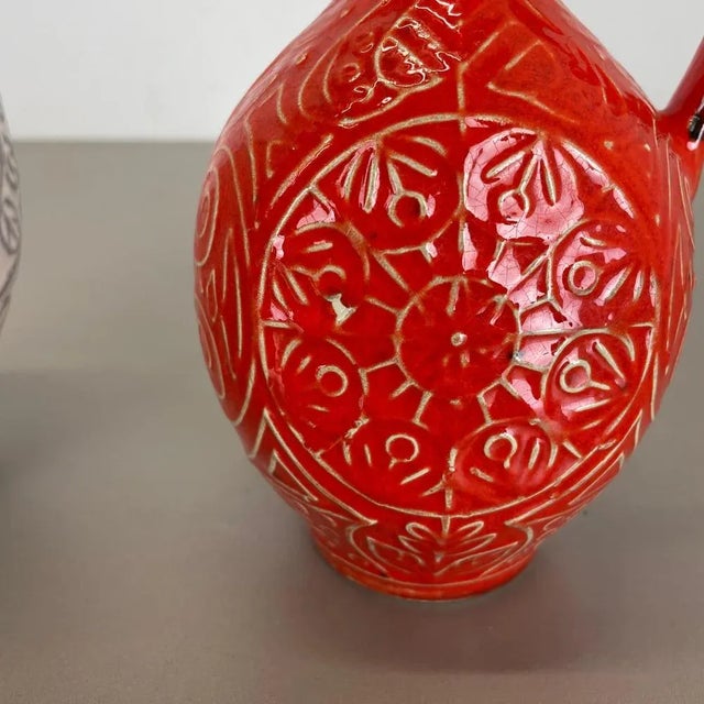 German Multi-Color Fat Lava Op Art Pottery Vase from BAY Ceramics, Set of 2 For Sale - Image 12 of 18