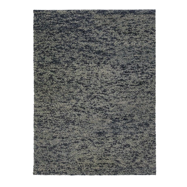 Modern Gray Texture Wool Rug Handmade With Allover Motif For Sale