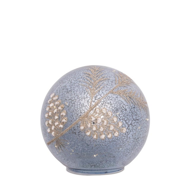 Kenneth Ludwig Chicago LED Pinecone Globe (Set of 2) For Sale - Image 4 of 4