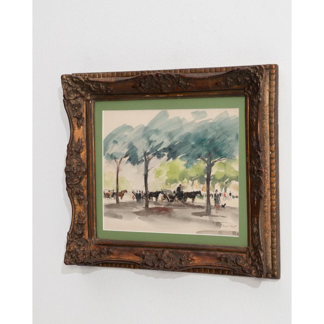Wood 1940s France Green Wood Drawing For Sale - Image 7 of 16