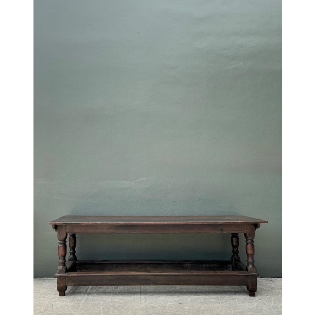 Vintage Monumental Belgian Wood Farmhouse Table For Sale - Image 4 of 18