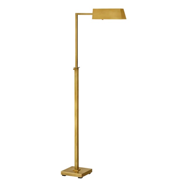Suzanne Kasler by Visual Comfort Signature Adley Adjustable Pharmacy Floor Lamp in Hand-Rubbed Antique Brass For Sale