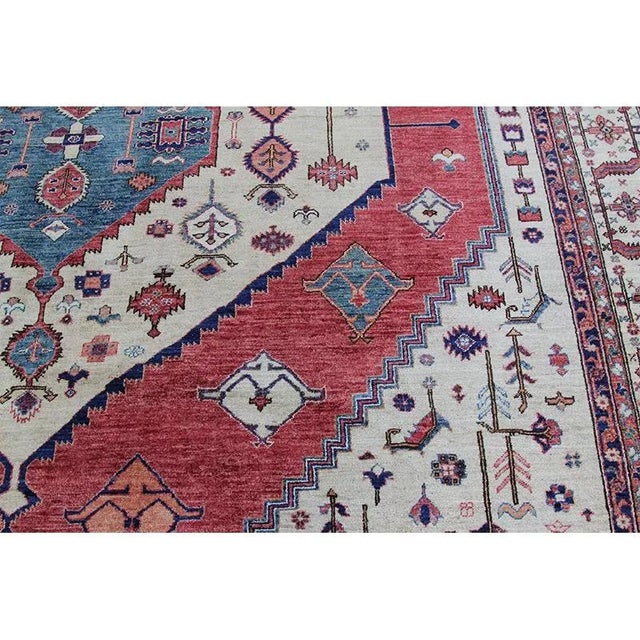 Handwoven Red/Beige Serapi Style Rug 8'7" X 11'1" For Sale - Image 4 of 10