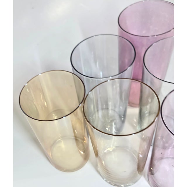 Iridescent Art Nouveau Tumblers- Set of Six For Sale - Image 6 of 12