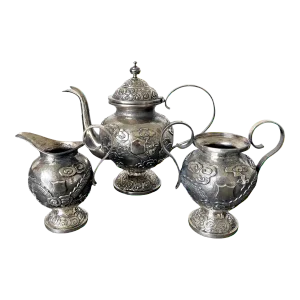 Chinese Export Silver Tea or Coffee Service by ZeeSung - 3 Pieces