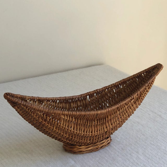 Mid-Century Half Moon Footed Basket For Sale - Image 11 of 13