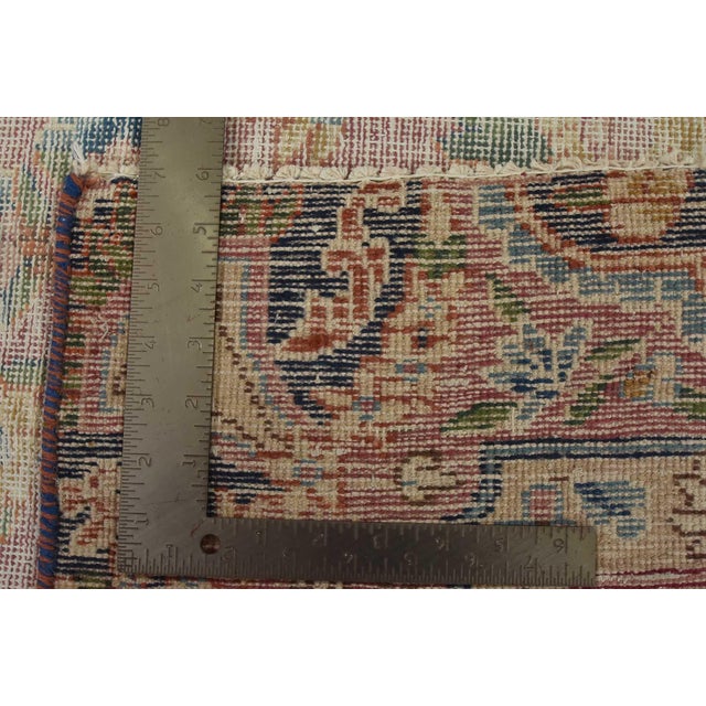 Kerman Rug 6’4” X 10’4” Pink Wool Vintage Distressed Hand-Knotted Carpet For Sale - Image 15 of 15