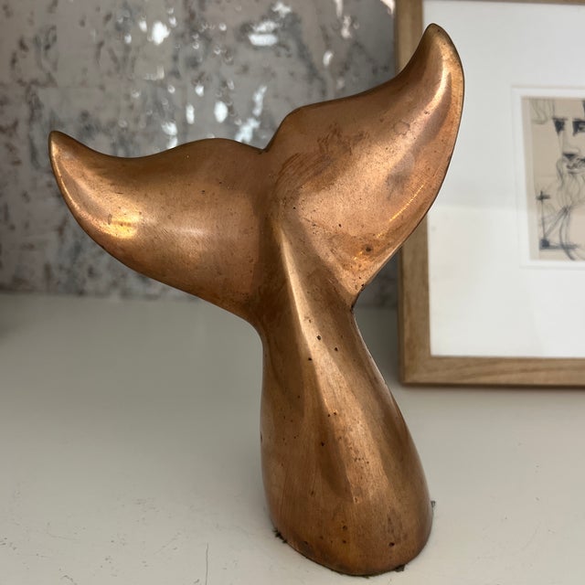 Mid Century Modernist Bronze Whale Tail Sculpture For Sale - Image 4 of 8