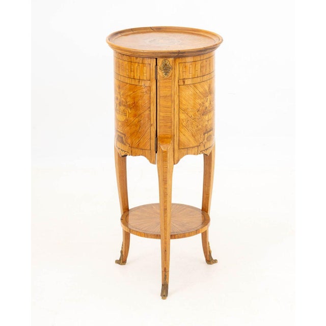 19th Century 19th Century Louis XV Style Kingwood Marquetry Bedside Cabinet For Sale - Image 5 of 5