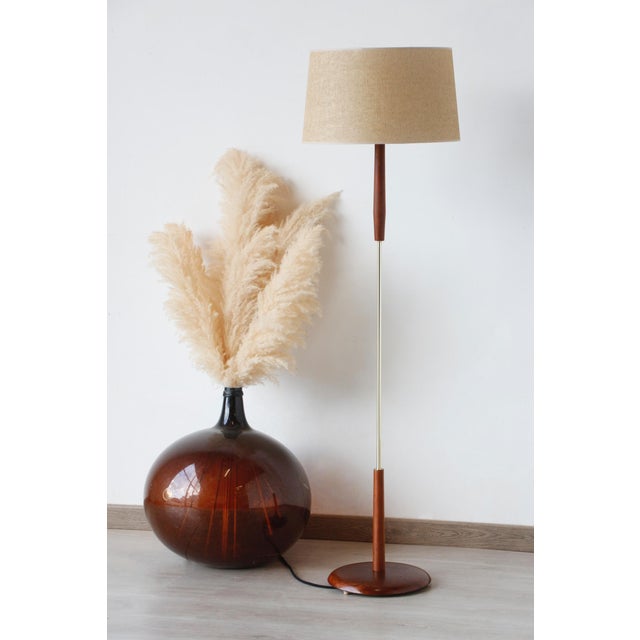 Brown Vintage Teak Floor Lamp, 1960s For Sale - Image 8 of 17