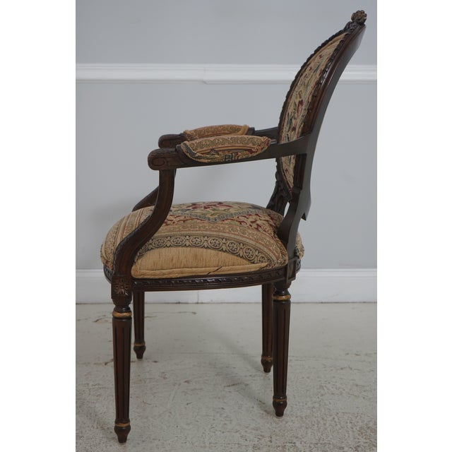 French Pair of Andre Originals Louis XVI Style Armchairs For Sale - Image 3 of 18