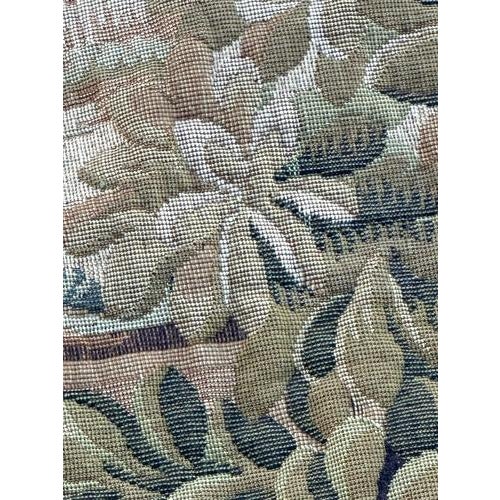 Mid-Century Jacquard Halluin Birds Offering Tapestry in the style of François Boucher, France, 1960s For Sale - Image 17 of 18