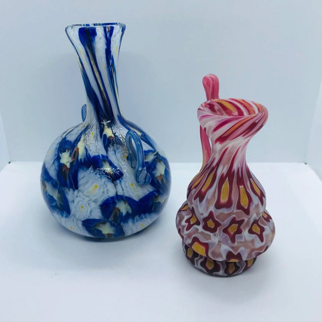 Set of 3 Vintage Millefiori Fratelli Toso Style Miniature Glass Objects With Handles For Sale - Image 4 of 12