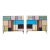 Pair Italian Midcentury Mondrian Style Glass Brass Cabinets For Sale