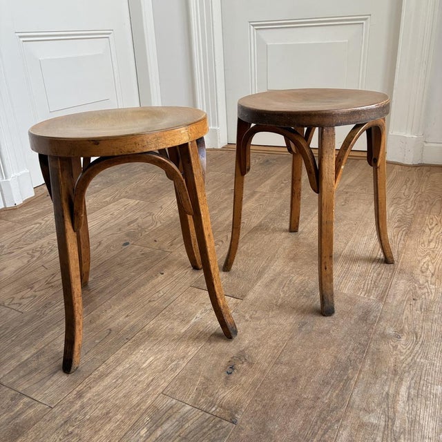 Vintage Bentwood Stool by Joamin Baumann for Baumann, 1940s For Sale - Image 12 of 15