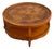 Mid 20th Century French Provincial Round Coffee Table With Gold-Embossed Inset & Cabriole Legs For Sale