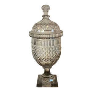 Large Antique Early 19th Century English George III Cut Crystal Anglo Irish Glass Urn & Cover Circa 1800