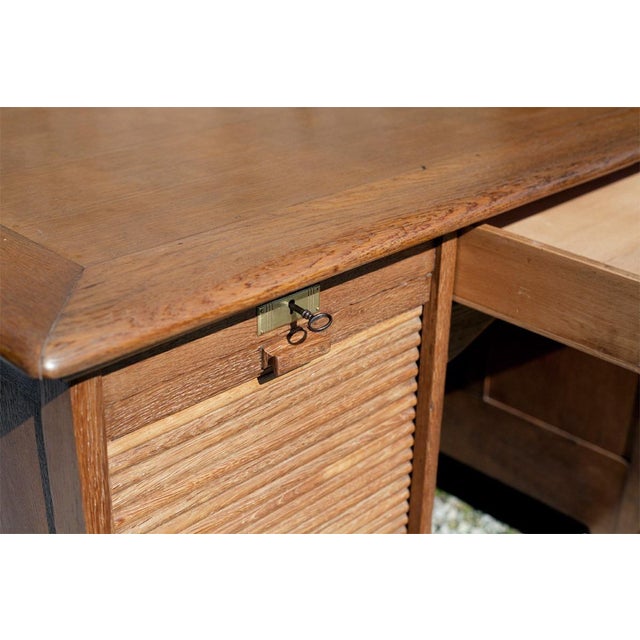 Tan Antique Oak Desk with Two Workstations, 1890s For Sale - Image 8 of 11