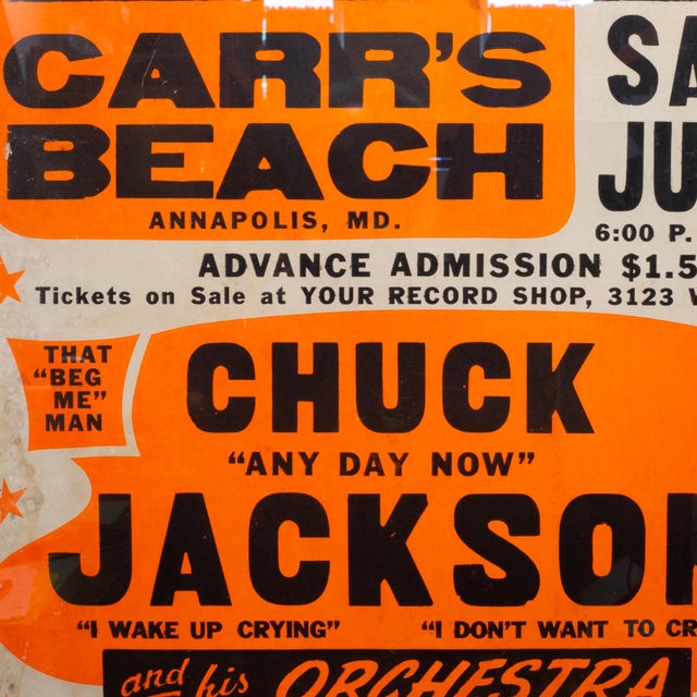 Mid-Century Modern R&b Singer Chuck Jackson Jumbo Concert Poster, 1964 For Sale - Image 3 of 6